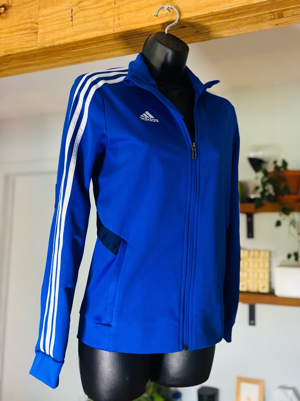 Adidas Royal Blue 3-Stripe Full Zip Training Track Jacket
